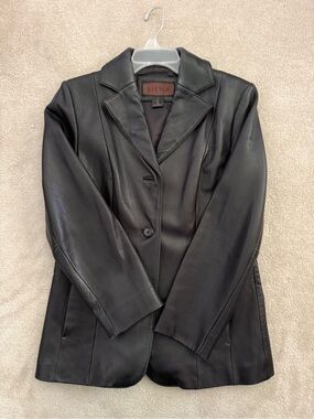 Siena Studio Black Leather Blazer